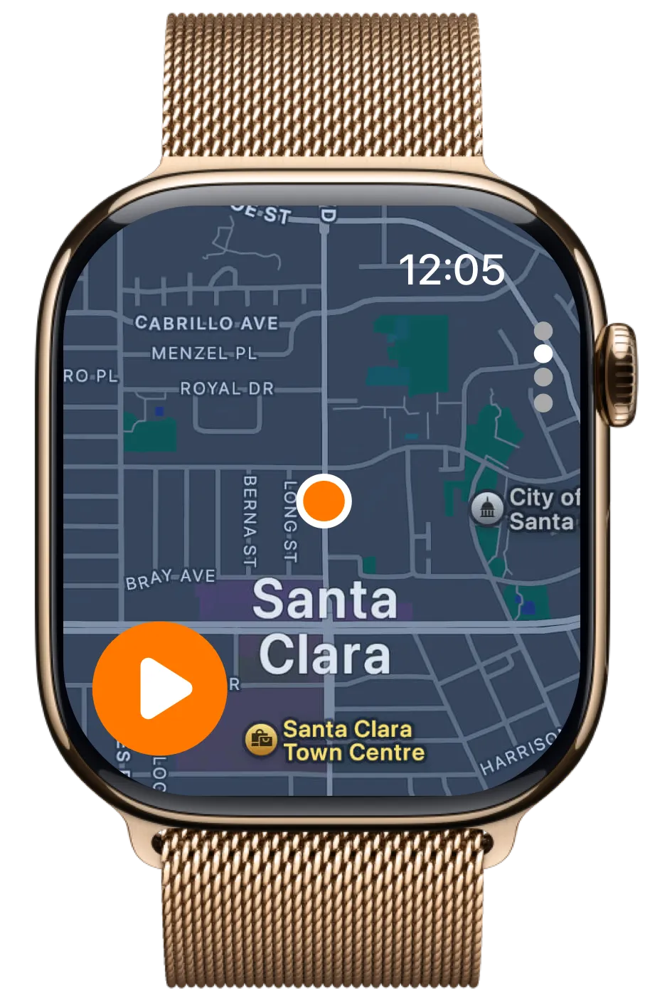 Apple Watch displaying the fitAnalytica activity tracking app